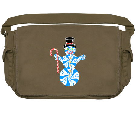 Blue Peppermint Snowman with Candy Cane tiny thumbnail