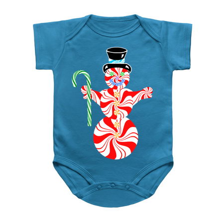 Cute Peppermint Snowman with Candy Cane tiny thumbnail