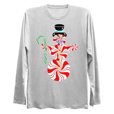 Cute Peppermint Snowman with Candy Cane tiny thumbnail