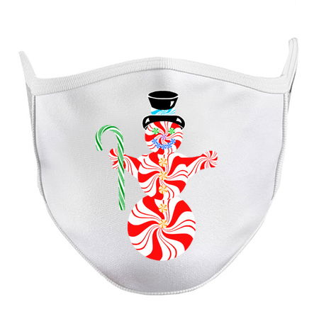 Cute Peppermint Snowman with Candy Cane tiny thumbnail