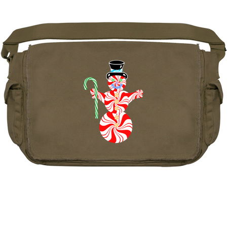 Cute Peppermint Snowman with Candy Cane tiny thumbnail