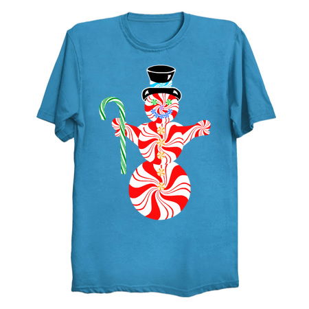 Cute Peppermint Snowman with Candy Cane tiny thumbnail