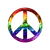 1970s Rainbow Disco Peace Sign tiny thumbnail
