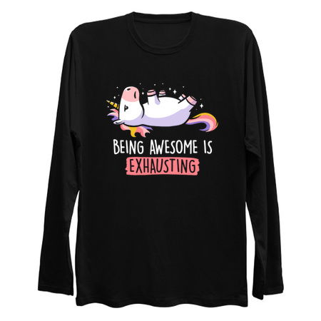 Being Awesome is Exhausting  - Lazy Funny Unicorn Gift tiny thumbnail