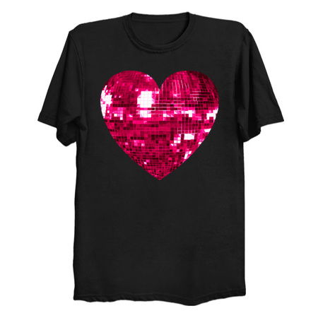 Pink Disco Ball Heart - Disco - Pin