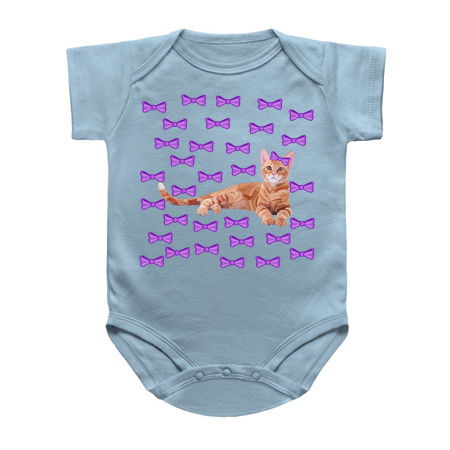 Ginger Cat with Purple Bow Pattern tiny thumbnail