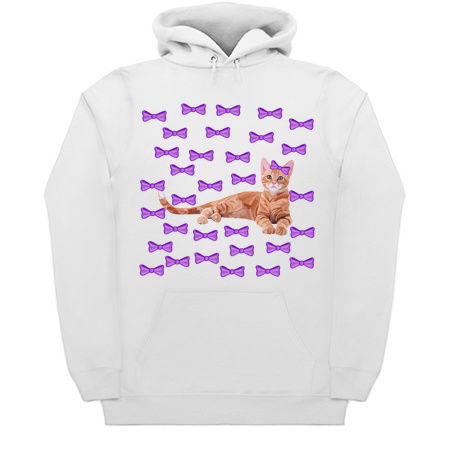 Ginger Cat with Purple Bow Pattern tiny thumbnail