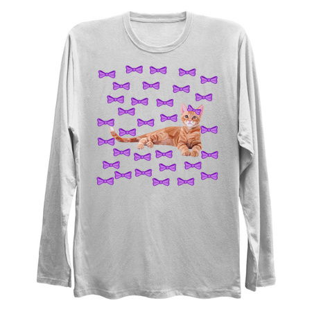 Ginger Cat with Purple Bow Pattern tiny thumbnail