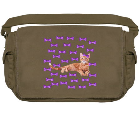 Ginger Cat with Purple Bow Pattern tiny thumbnail