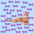 Ginger Cat with Purple Bow Pattern tiny thumbnail