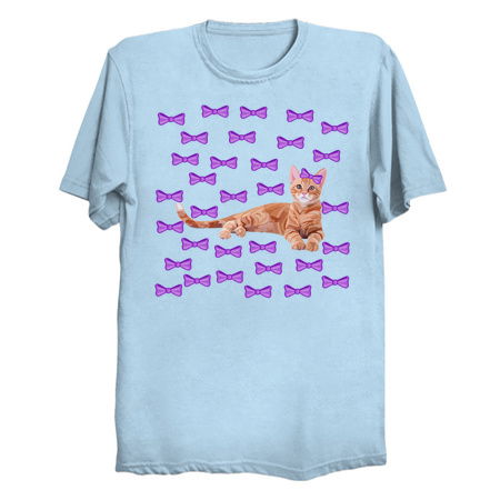 Ginger Cat with Purple Bow Pattern tiny thumbnail