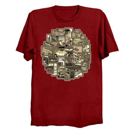 Collection of American clasic cars in sepia tiny thumbnail