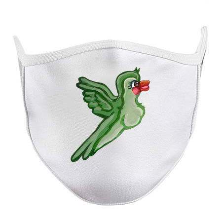 Cute Flying Green Cartoon Bird tiny thumbnail