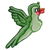 Cute Flying Green Cartoon Bird tiny thumbnail