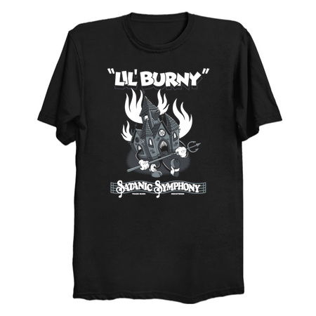Lil Burny - Satanic Symphony - Vintage Cartoon Burning Church tiny thumbnail