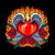 heart angel fiery with red rose blooms tiny thumbnail