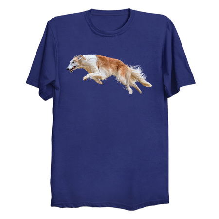 Running White and Tan Borzoi Dog tiny thumbnail