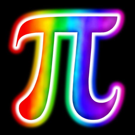 Glowing Rainbow Pi Symbol - NeatoShop