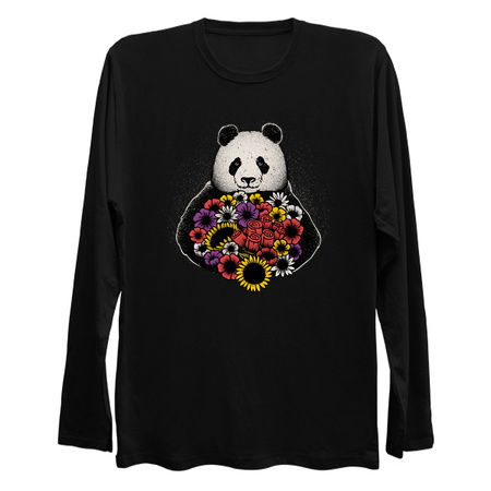 Black and White Panda With Flower by Tobe Fonseca tiny thumbnail