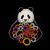 Black and White Panda With Flower by Tobe Fonseca tiny thumbnail