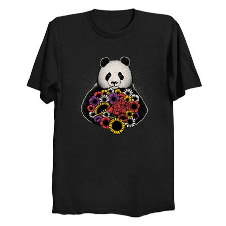 Black and White Panda With Flower by Tobe Fonseca tiny thumbnail
