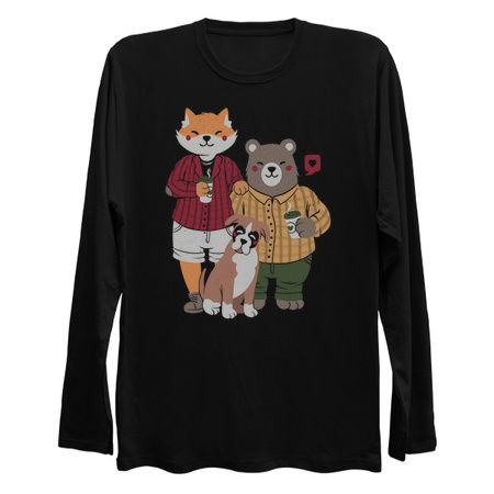 Fox Bear Boxer Coffee Valentines by Tobe Fonseca tiny thumbnail