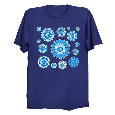 Blue Psychedelic Floral Power Pattern tiny thumbnail