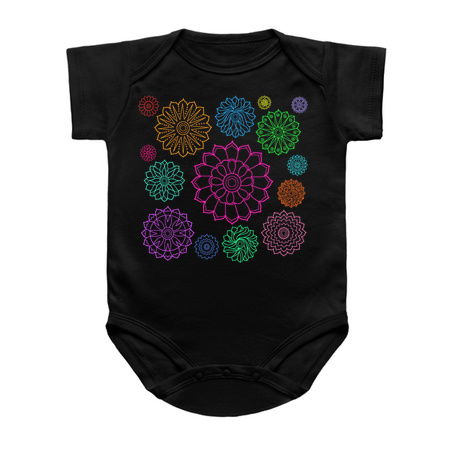 Colorful Groovy Flower Pattern Outline tiny thumbnail