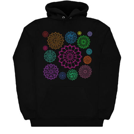 Colorful Groovy Flower Pattern Outline tiny thumbnail