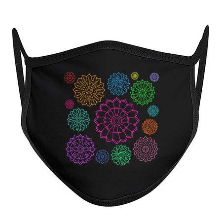 Colorful Groovy Flower Pattern Outline tiny thumbnail