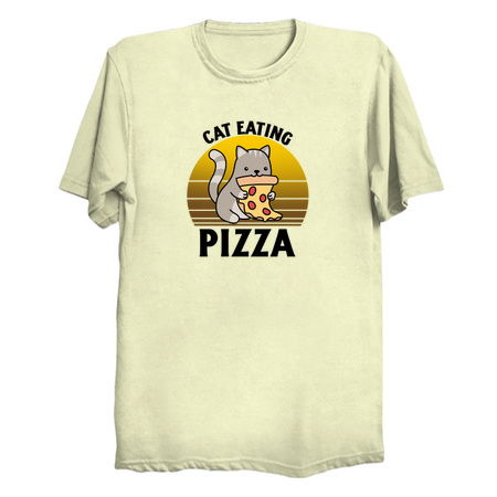 Cat eating pizza Italian Fast food tiny thumbnail