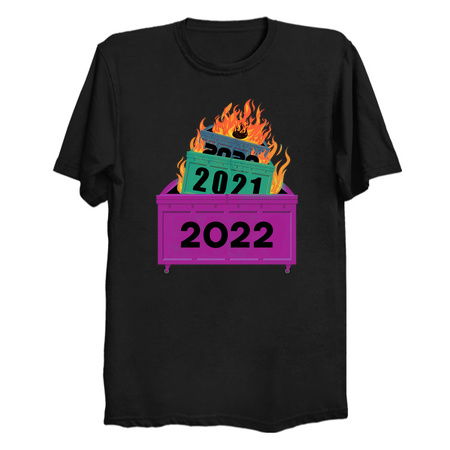 2022 Dumpster Fire. Retro vintage tee shirt design tiny thumbnail