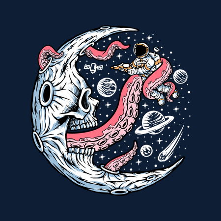 Astronaut vs Moon Monters - NeatoShop