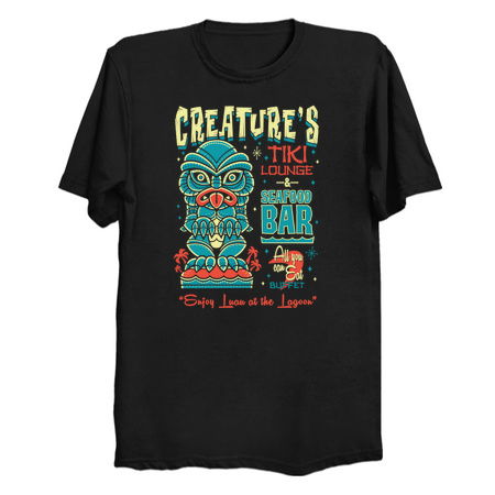 Black Lagoon Creepy Cute Creature Tiki Lounge - Hawaii Vacation Surf Monster tiny thumbnail