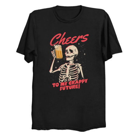 Cheers to My Crappy Future - Beer Skull Funny Evil Gift tiny thumbnail