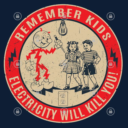 Reddy Kilowatt Electricity will kill you - NeatoShop