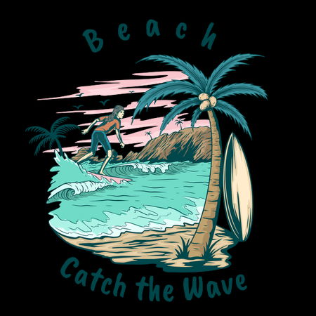 beach catch the wave - NeatoShop