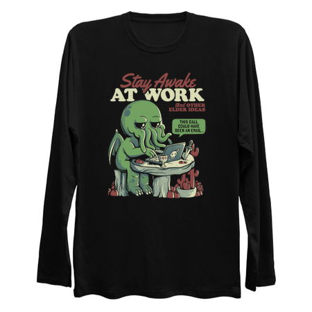 Stay Awake at Work - Funny Horror Cthulhu Monster Gift tiny thumbnail