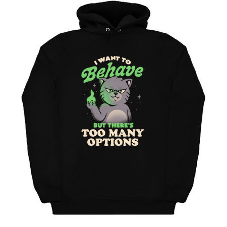 I Want to Behave but There's Too Many Options - Funny Evil Cute Cat Gift tiny thumbnail