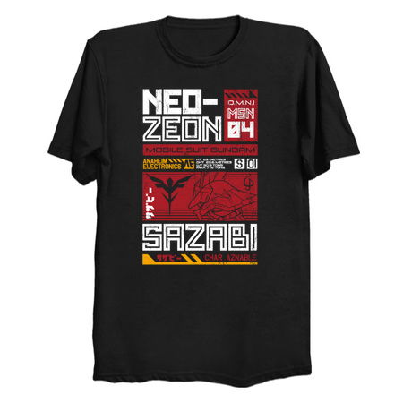 Neo Zeon - Mobile Suit Sazabi - Vintage Distressed Retro Mecha Anime tiny thumbnail