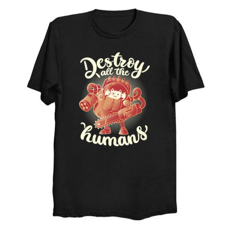 Destroy All The Humans - Funny Cute Robot Cat Gift tiny thumbnail
