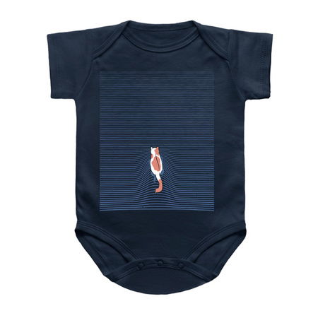 Swimming Cat Lines Dark Blue by Tobe Fonseca tiny thumbnail