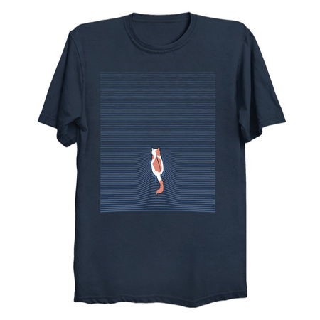 Swimming Cat Lines Dark Blue by Tobe Fonseca tiny thumbnail