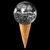 Silver Disco Ball Ice Cream Cone tiny thumbnail