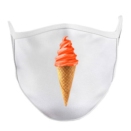 Orange Sherbet Soft Serve Ice Cream Cone tiny thumbnail