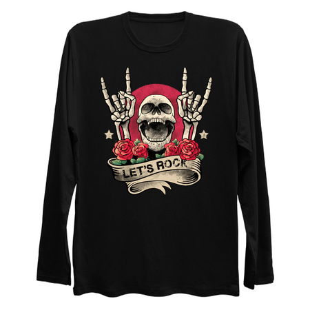 Lets Rock Rock&Roll Skeleton Hand Vintage Retro Rock Concert tiny thumbnail