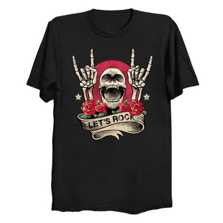 Lets Rock Rock&Roll Skeleton Hand Vintage Retro Rock Concert tiny thumbnail