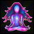 Psychedelic Glowing Pink Blue Yoga Silhouette tiny thumbnail