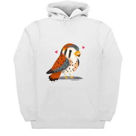 American Kestrel Bird with little hearts tiny thumbnail