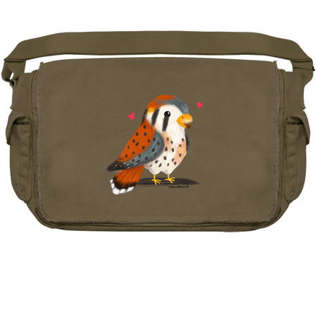 American Kestrel Bird with little hearts tiny thumbnail